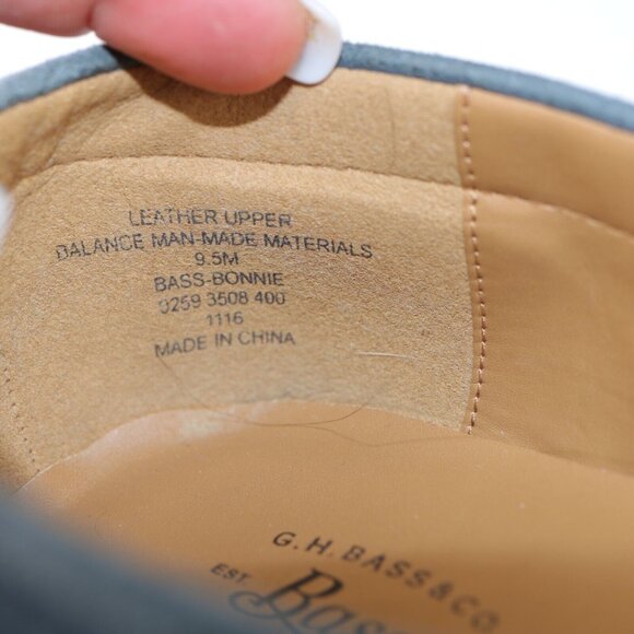 GH Bass Womens Bonnie Flat Size 9.5 Blue Suede Moccasin Moc Toe Tasseled Shoe - Picture 11 of 11